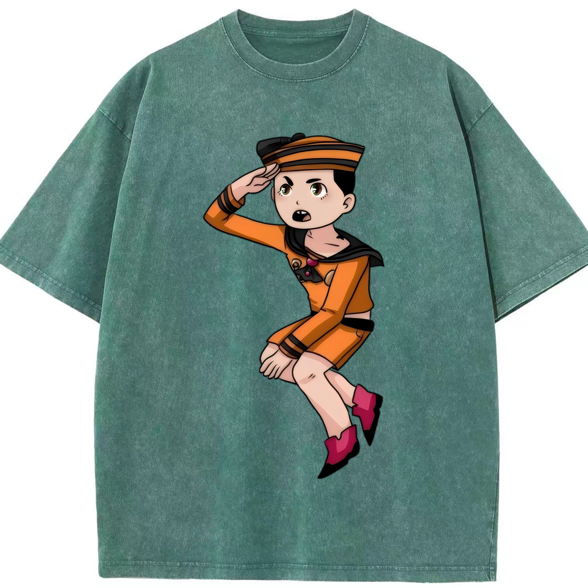 （画像用） ジョジョの奇妙な冒険 東方定助 JoJo's Bizarre Adventure Higashikata Josuke 綿100% ヴィンテージ風 半袖Tシャツ（フロントプリント）